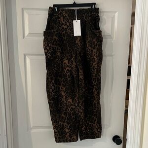 Leopard Print Women's Jeans - Brown